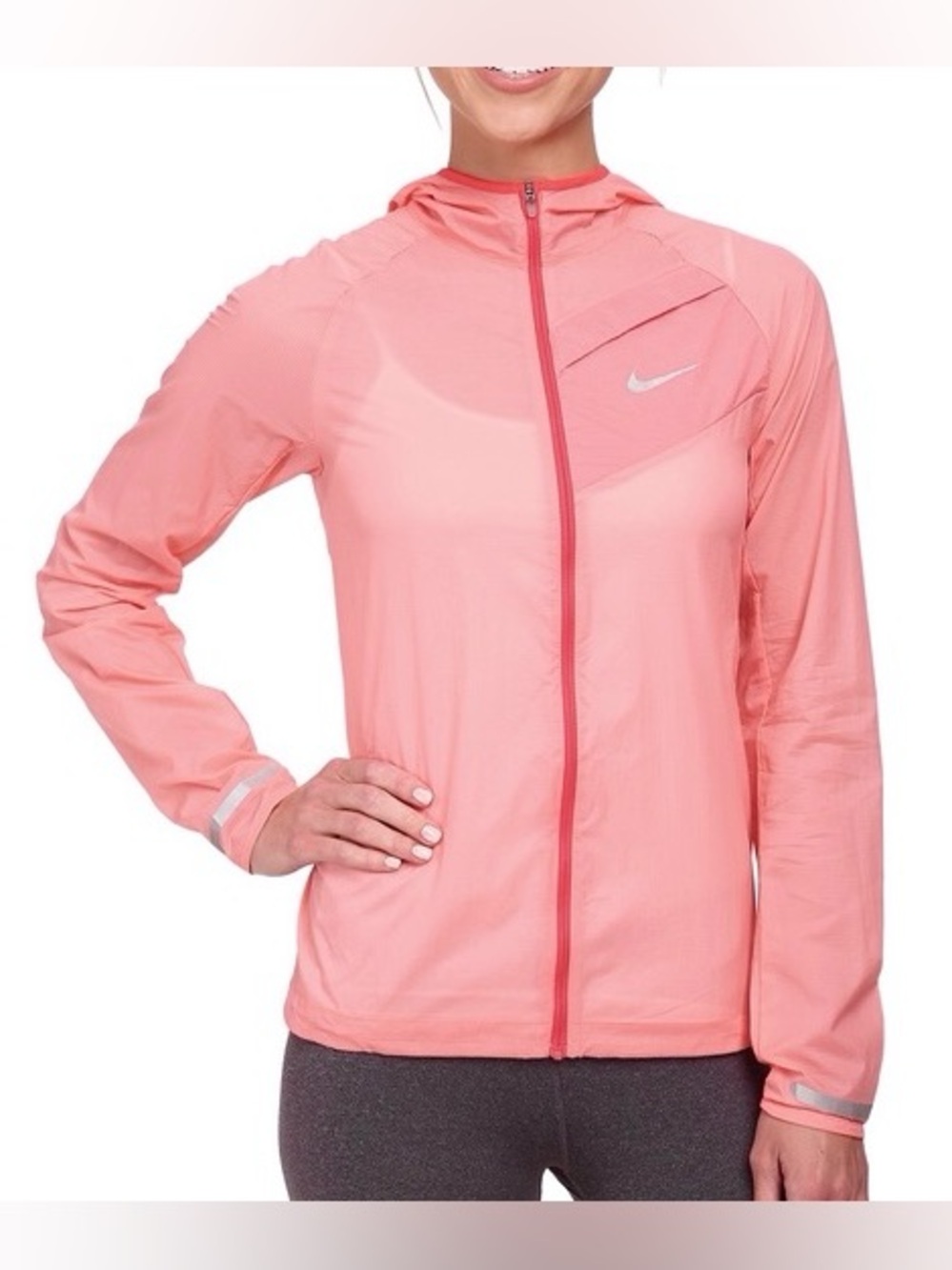 Nike Impossibly Light Hooded Running Jacket Light Coral windbreaker XS